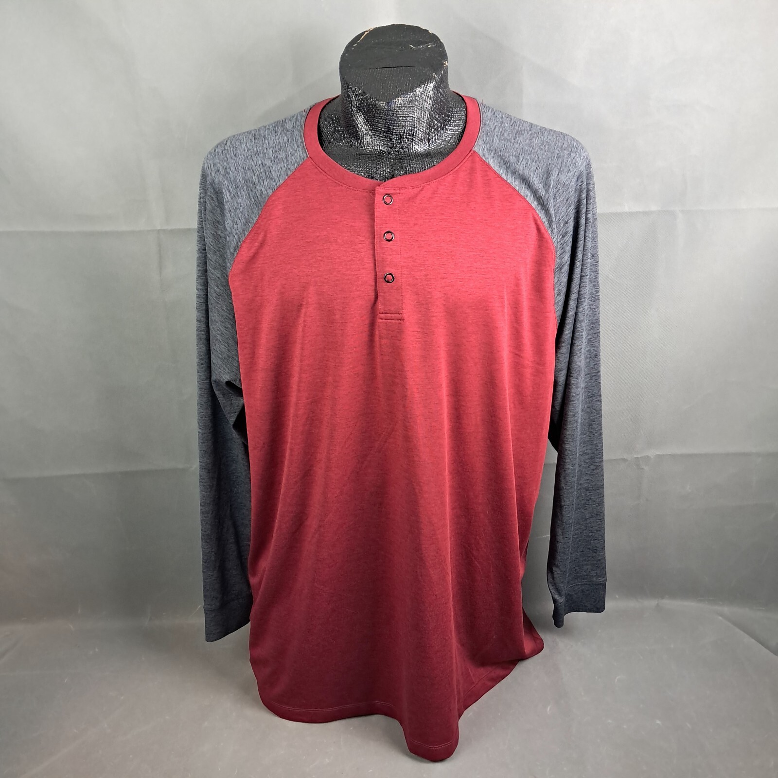 Roundtree & Yorke Henley Shirt Size 3XT Mens Red Work Play Performance Pullover gallery
