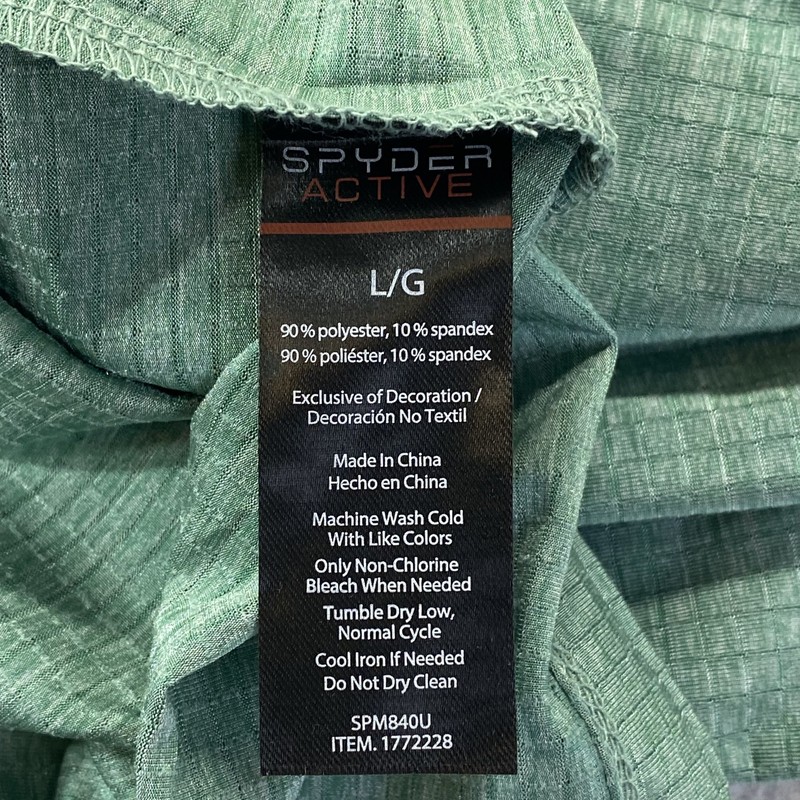 Spyder Active Quarter Zip Pullover Mens Large Green ProWB Stretch Athletic Top gallery
