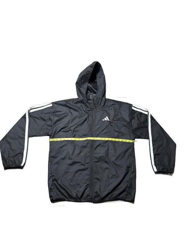 adidas Men's Essentials 3-Stripes Woven Windbreaker Jacket Black gallery