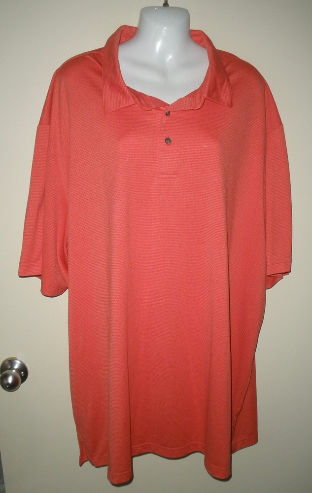 #1187 Roundtree & Yorke Performance Wicking SS Golf Polo Shirt Coral Pink 4XT