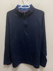 English Laundry Men’s Large Navy Blue Pullover Long Sleeve 1/4 zip NWT