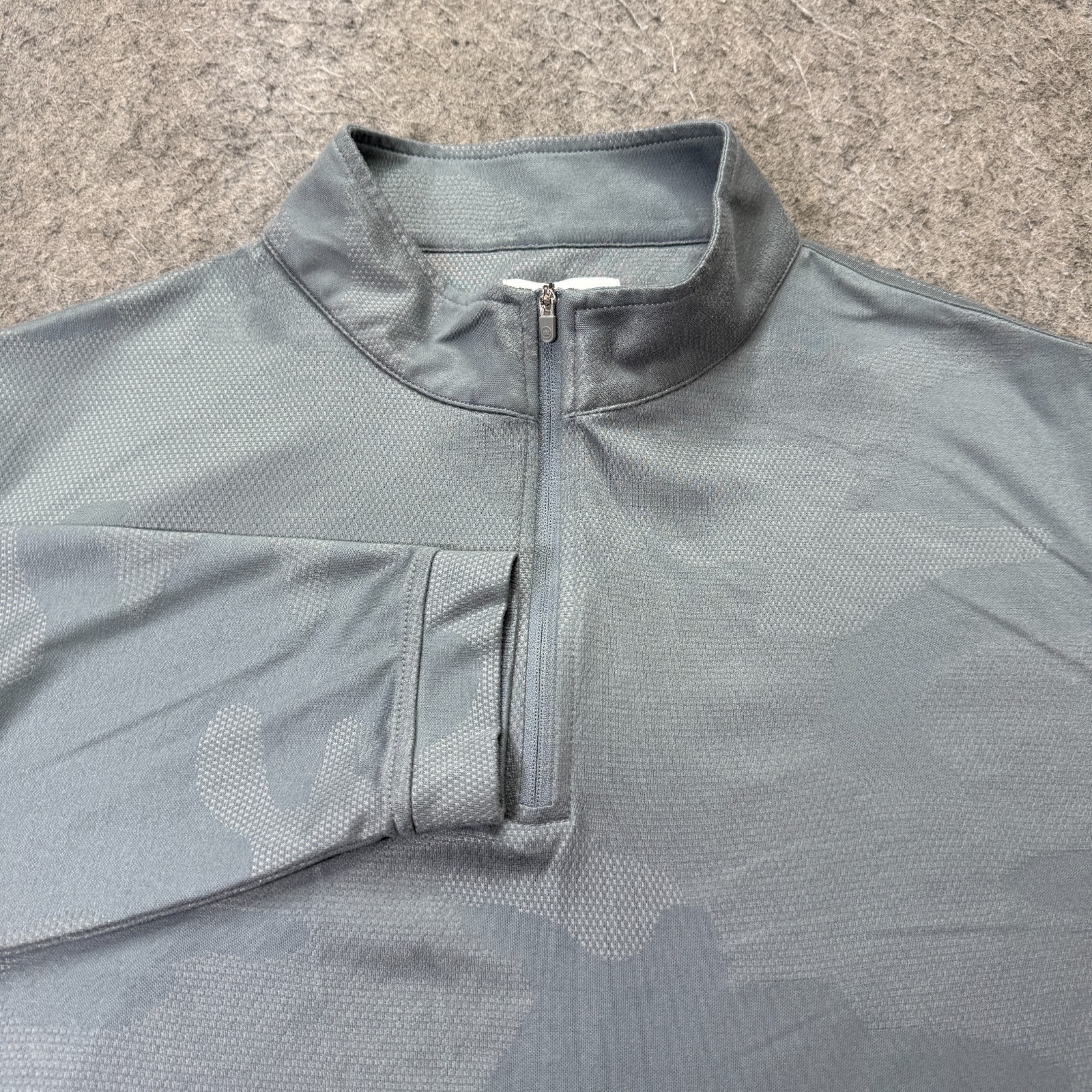 Peter Millar Perth Performance 1/4 Zip Pullover Men XL Blue Camo Jacquard London gallery