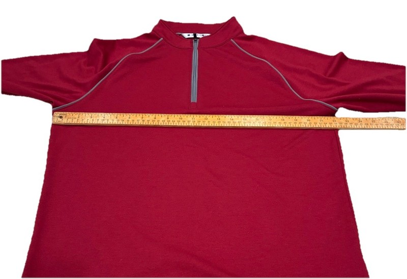 Black Clover Men’s Red 1/4 Zip Golf Pullover Size Large Lightweight Live Lucky gallery