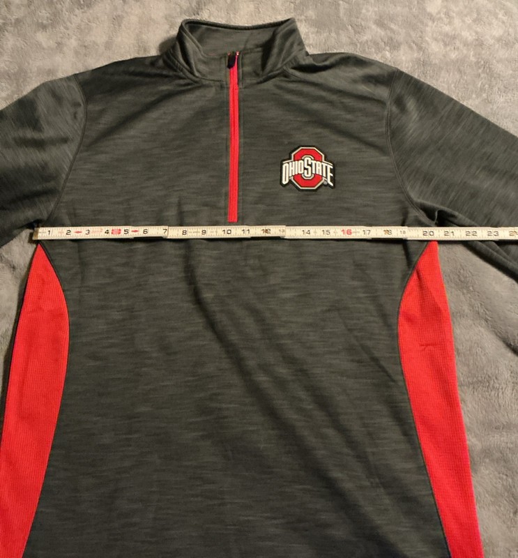 Ohio State Varsity Scarlet & Gray Polyester Quarter Zip Pullover - Size M gallery