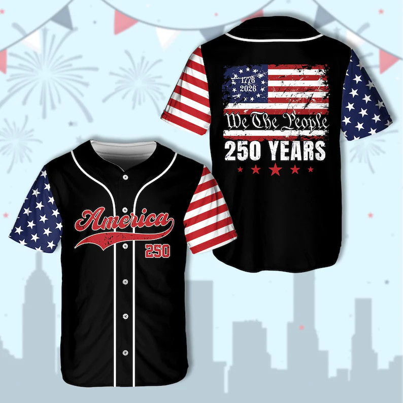 America 250th Anniversary Baseball Jersey USA Patriotic gallery