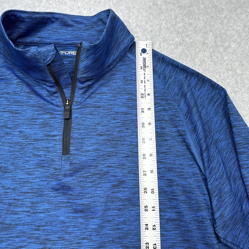 GFore Pullover Large Heather Blue Twilight Performance Stretch 1/4 Zip Golf gallery