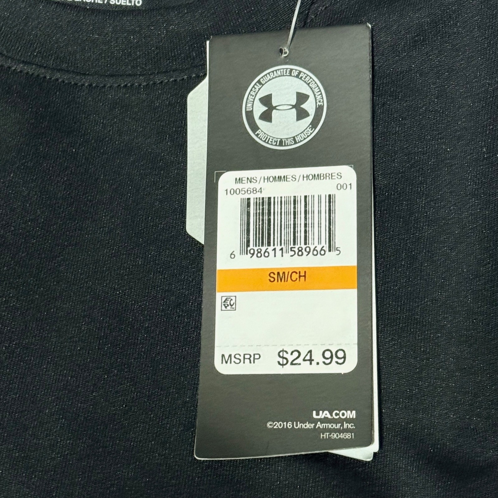 Under Armour Mens HeatGear Loose Fit TShirt Black SMALL Anti Odor Training gallery