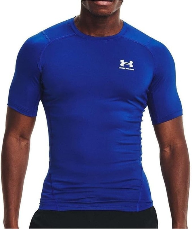 Under Armour 1361518 UA HeatGear Blue Compression T-Shirt Short Sleeve Tee Sz M gallery