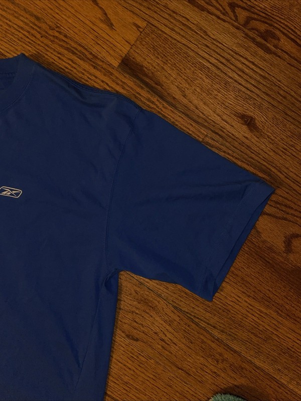 Reebok Mens Large T-Shirt Athletic Tee Royal Blue Performance Cotton Sport EUC gallery