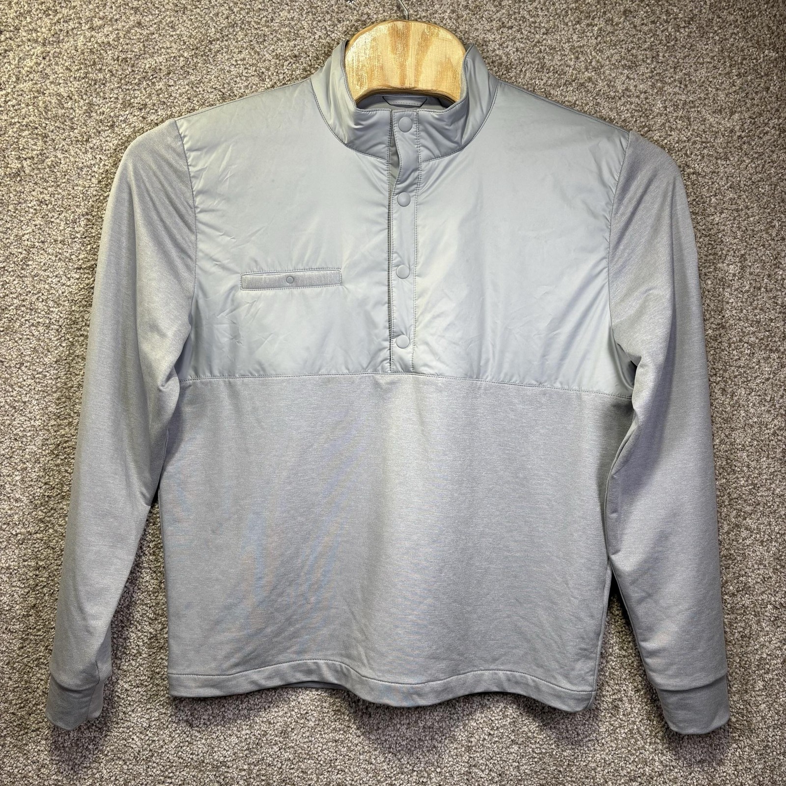 Donald Ross Pullover Mens Medium Gray Snap Mock Neck Long Sleeve Golf Top gallery