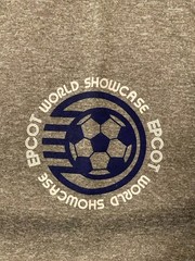 DISNEY EPCOT WORLD SHOWCASE SOCCER GRAY ATHLETIC PERFORMANCE POLO MEDIUM SPORTEK