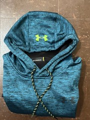 Under Armour Pullover Hoodie Jacket Storm1 Loose Black Teal Sz XL Pockets