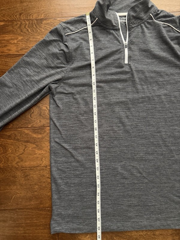 J Crew Performance Pullover Mens L Heather Gray 1/4 Zip Stretch Long Sleeve gallery