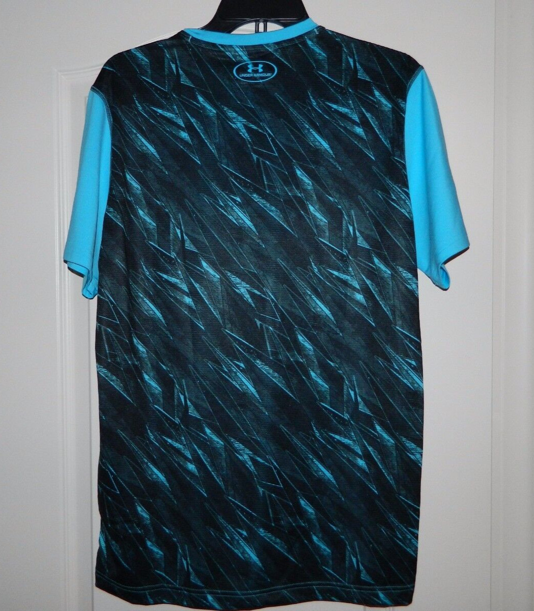 Men's Under Armour Turquoise & Black Athletic Shirt Size Small or Medium-NWT gallery