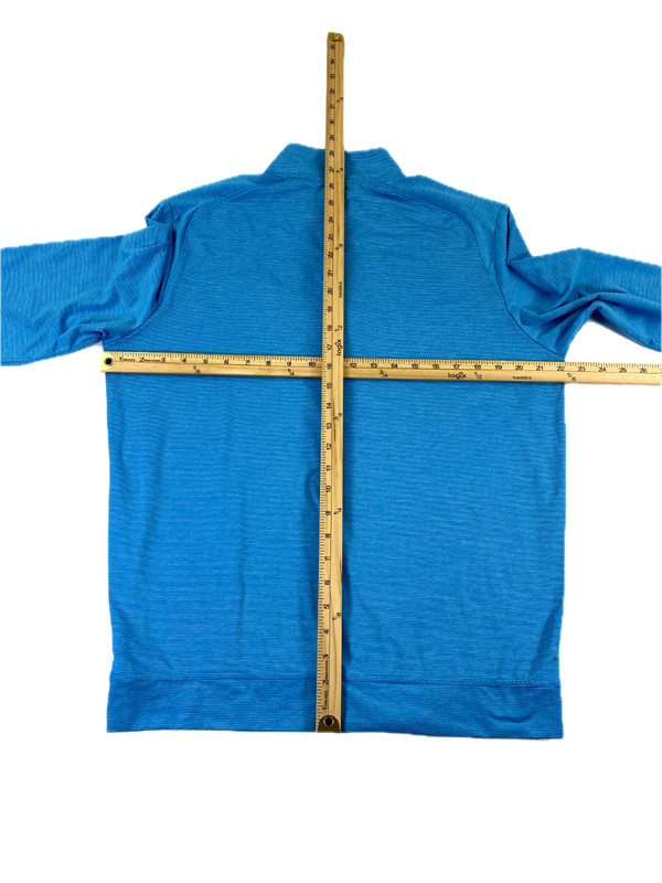 johnnie-O Men's Vaughn 1/4 Zip Course Logo Blue Stripe Pullover Medium gallery