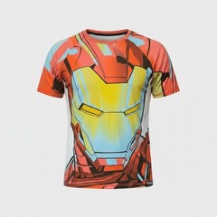 Disney Marvel Iron Man Performance T-Shirt Men XL Red Yellow Avengers Superhero