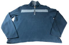 Banana Republic Mens Pullover Shirt XL Blue 1/4 Zip High Neck Long Sleeve