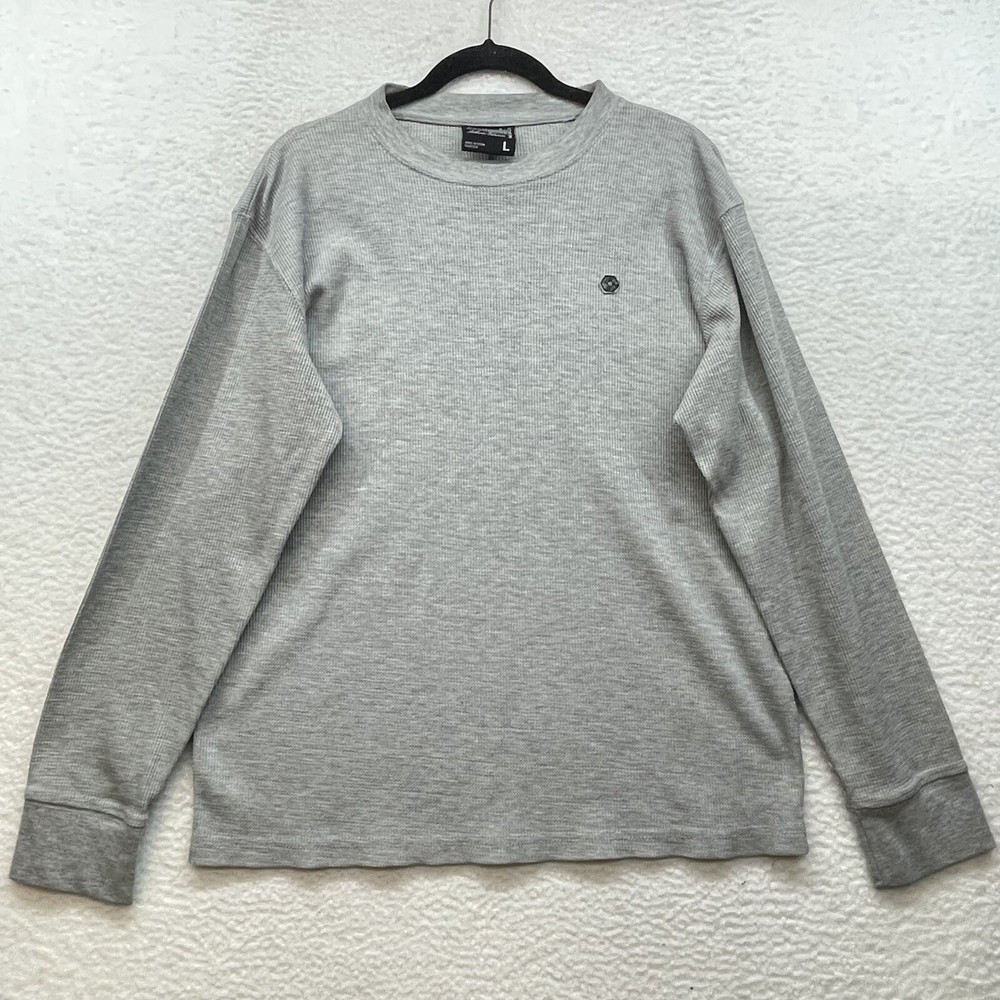 Southpole Shirt Mens Large Gray Thermal Waffle Knit Authentic Collection Grunge