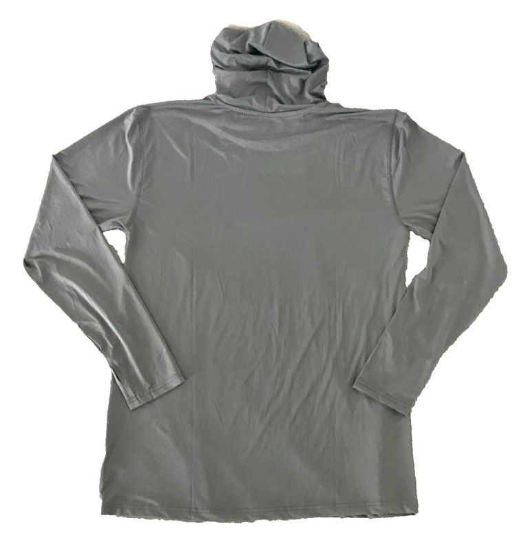 Maui & Sons Solid Gray Pattern Long Sleeve Hooded High Performance Shirt Size L gallery