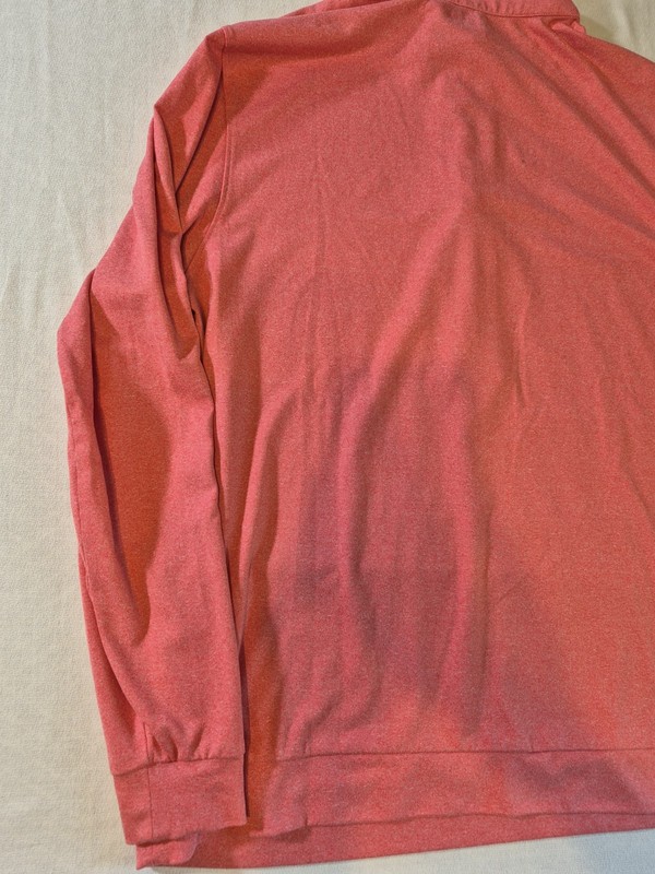 Matte Grey Golf Pullover 1/2 Zip Mens Size Large Long Sleeve Heather Red gallery