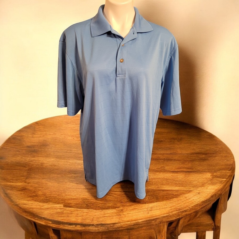 Grand Slam Solid Short Sleeve Golf Polo Shirt Men Large Blue