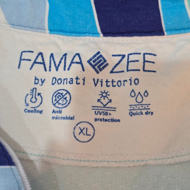 Famazee By Donati Vittorio 1/4 Zip Shirt Size XL UV50 Quick Dry Long Sleeve Blue gallery