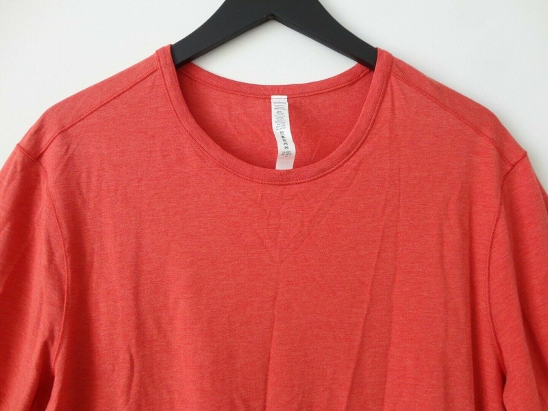 NWT LULULEMON HAMR Heathered Amaranth Orange 5 Year Basic Shirt Top Men's Small gallery
