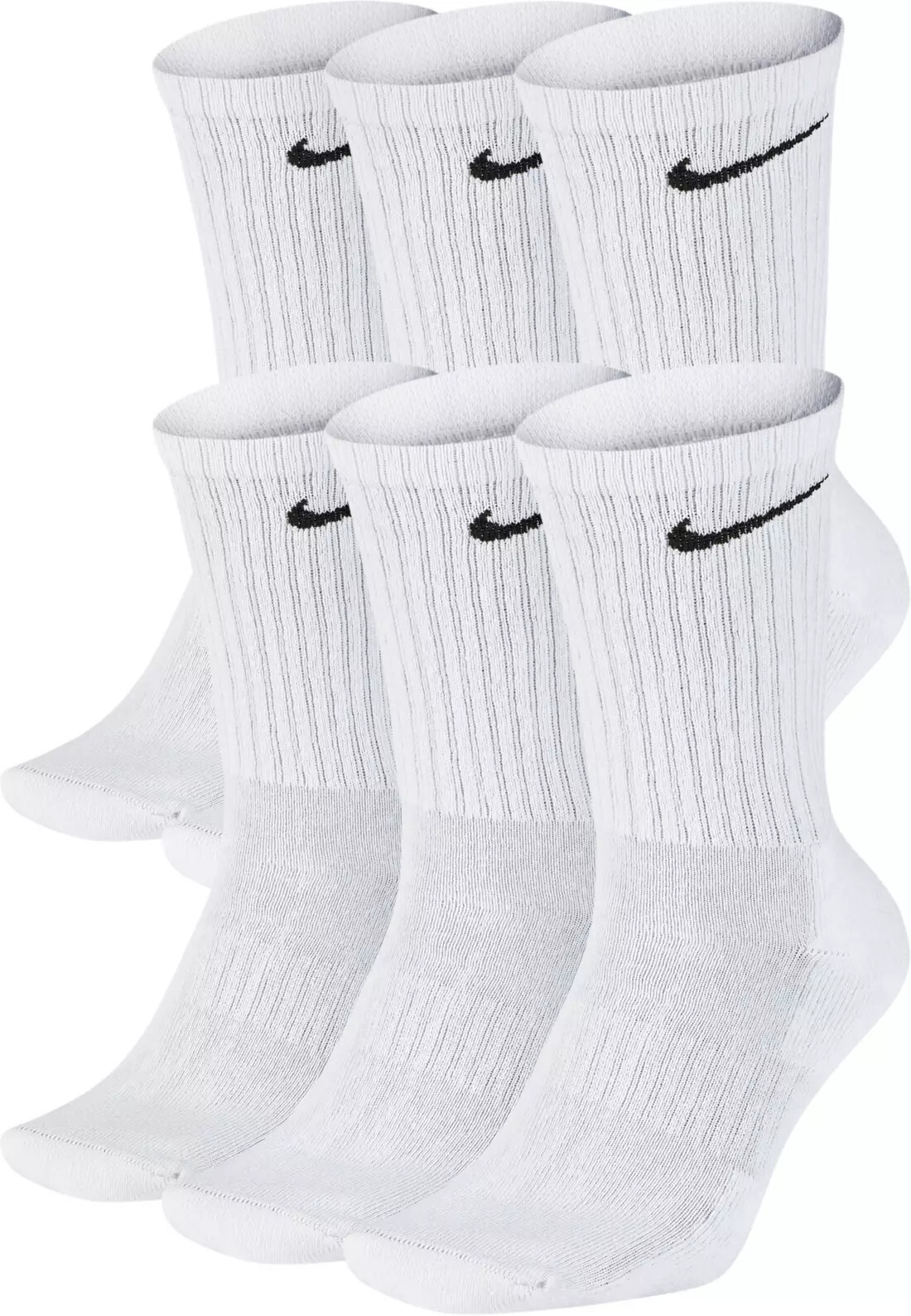 Nike Performance Crew Socks 6 Pairs In White Or Black gallery