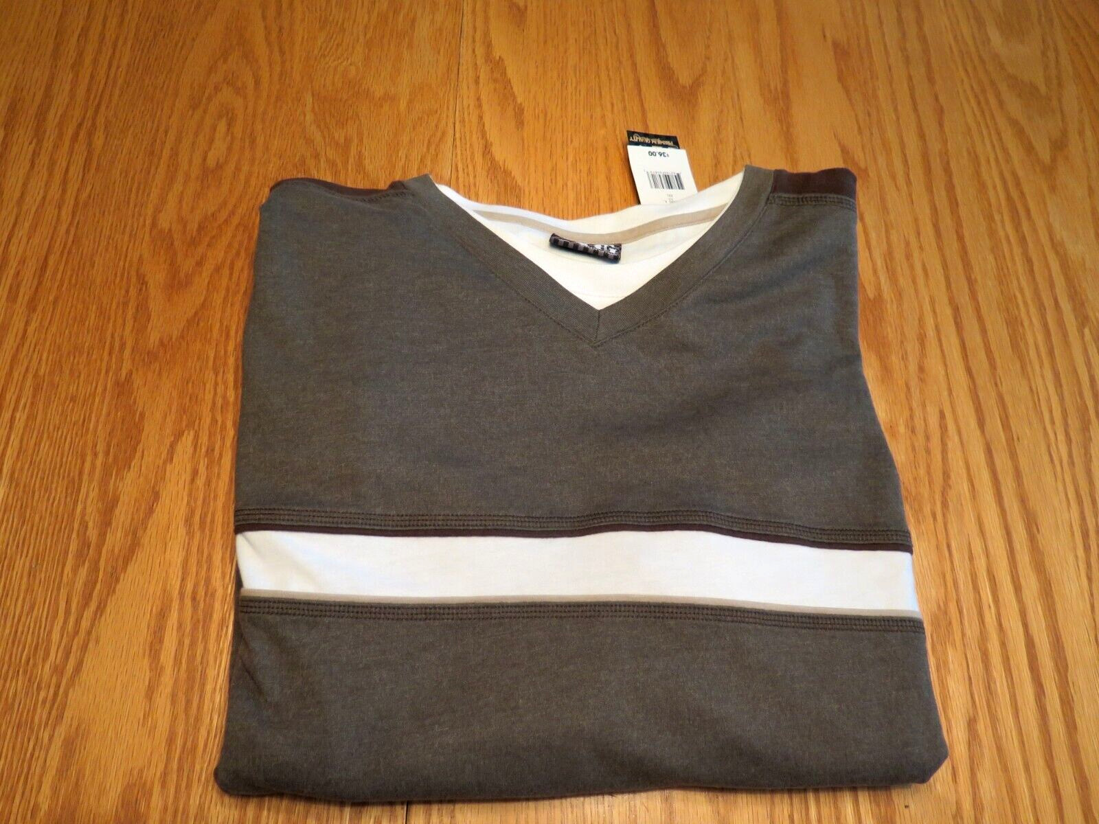 XG Chest Stripe Long Sleeve Pullover Top Mens XXL Color: CAMO & BROWN ~UNUSED gallery