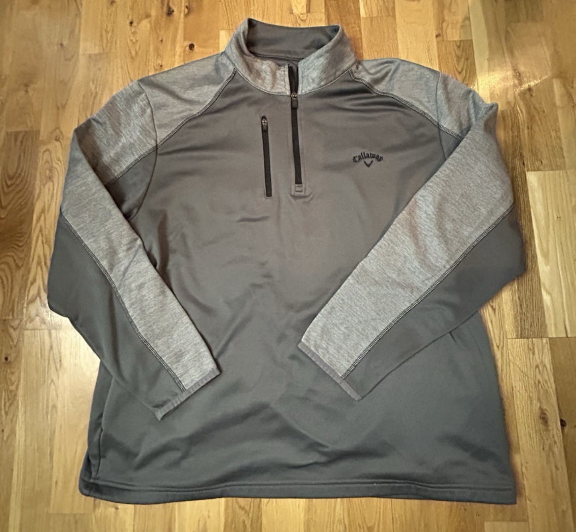 Callaway Quarter Zip Tech Pullover Polyester XL w/ Pockets Gray gallery