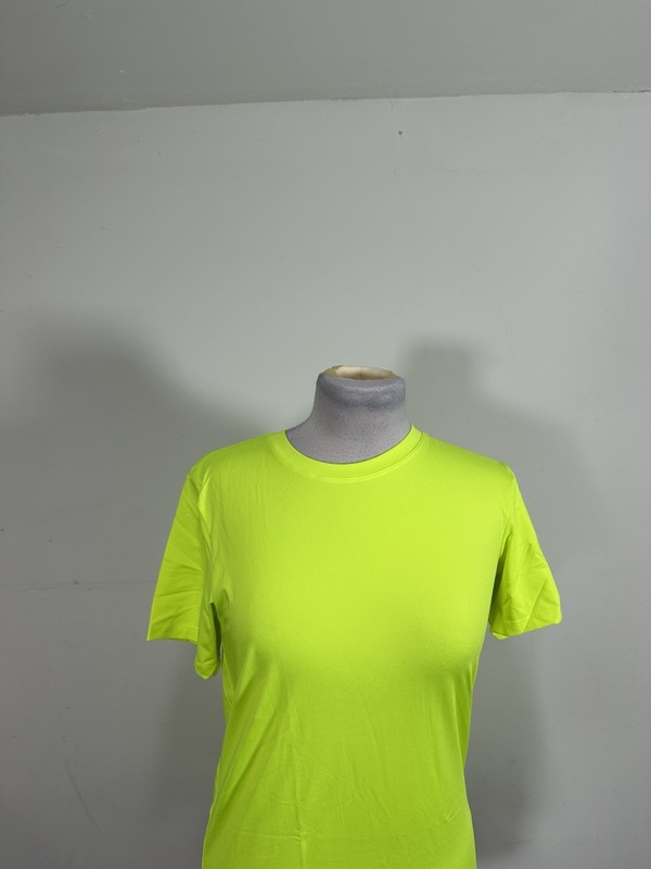 Men’s Athletic Workout Short Sleeve Fluorescent Green Tshirt Size L Runs Small gallery