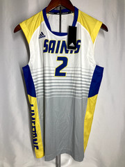 Unisex Adults Adidas Volleyball White Yellow Blue Jersey Saints M, L, XL