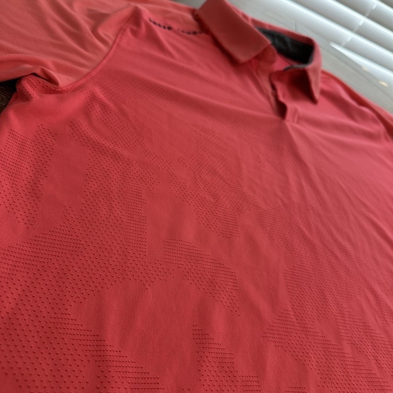 Under Armour Threadborne Outer Glow Polo XL Men Orange/pink Short Sleeve gallery