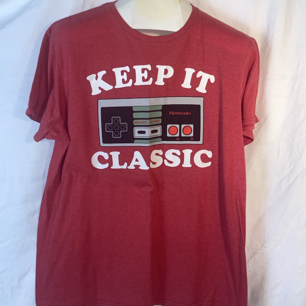 Nintendo Game Keep It Classic Red Lightweight T-shirt Large Retro Gamer Retro L