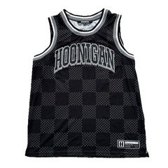 Hoonigan Industries Basketball Jersey Men’s XL Black Checkered Mesh Gym SEMA
