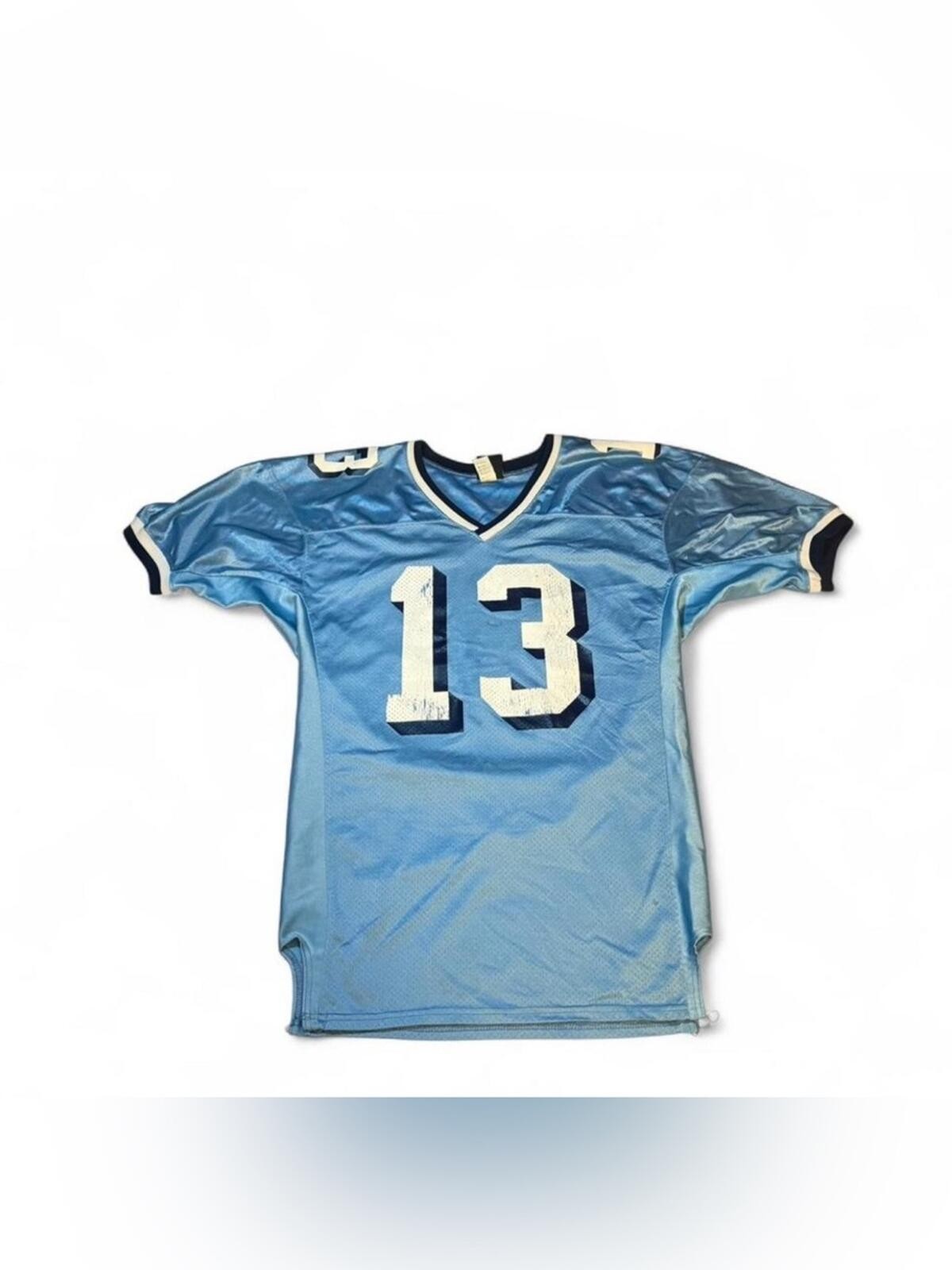 Vintage Wilson’s Light Blue Football Jersey with White Number 13 gallery
