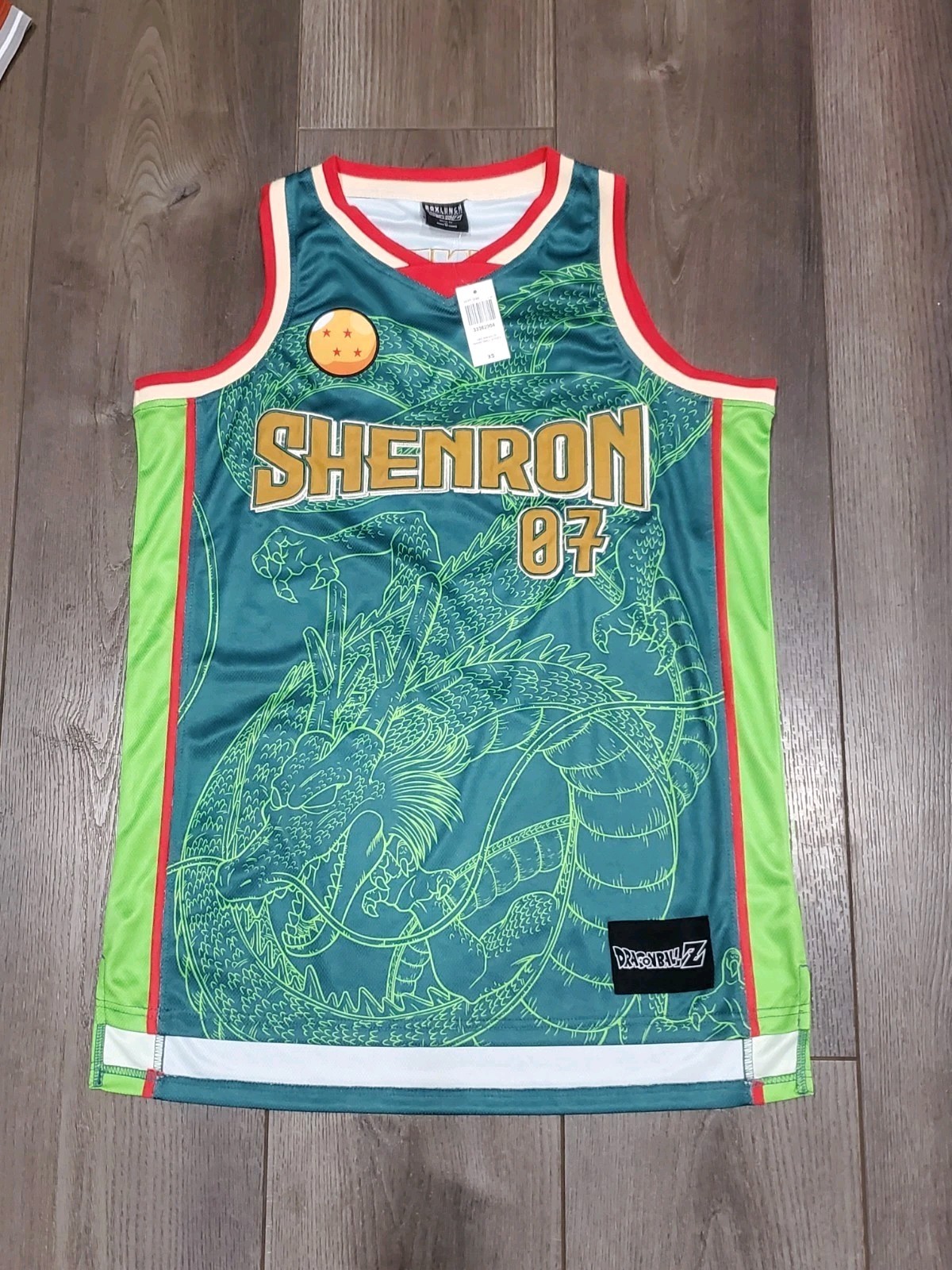 Dragonball Z BoxLunch Shenron #07 Basketball Jersey XS Green Dragon gallery
