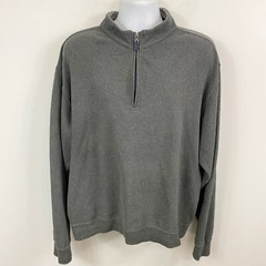 Peter Millar Sweatshirt Mens Gray Tri Blend Melange Quarter Zip Pullover Sz XL
