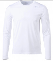 Nike Legend Long Sleeve Poly T-Shirt White ADULT SMALL