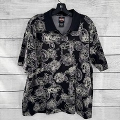 Harley Davidson Shirt Mens Large Polo Short Sleeve Black Genuine HD Motorcycle