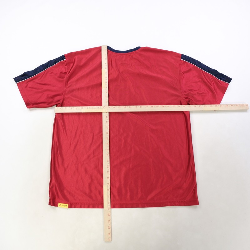 Rare Vintage TOMMY HILFIGER Athletics Spell Out Flag Jersey T Shirt 2000s Red XL gallery
