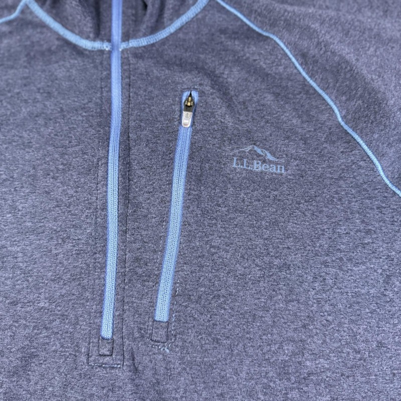 LL Bean Pullover Mens Medium T Tall Blue Quick Dry Trail Tee Performance Hiking gallery