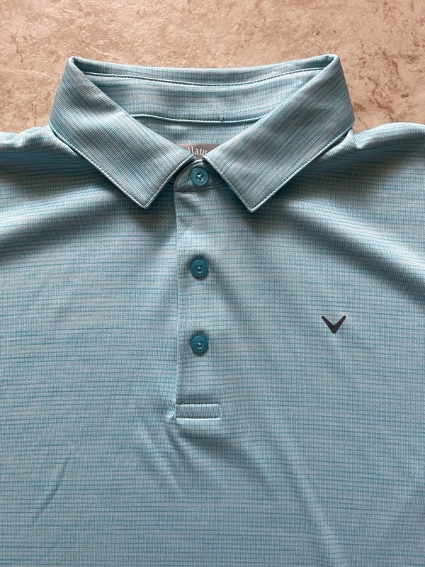 Callaway Men's Opti Dri Short Sleeve Golf Polo Shirt Large Active Blue Ball Top gallery