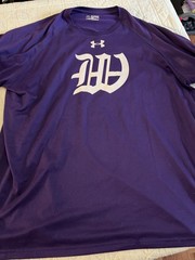Under Armour Men’s Purple Short-Sleeve Athletic Tee with White Crest Logo