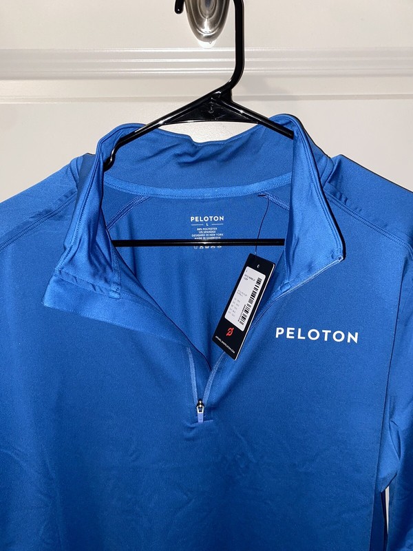 New Peloton “Warm Up” ¼-Zip Performance Pullover Top, NWT Mens XL Blue $78 gallery