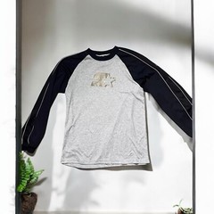 Starter Long Sleeve Black And Grey Mens Jersey Round Neck Size Large