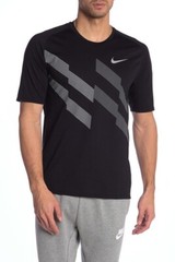 NIke DRI-FIT breathe seasonal short sleeve shirt BLACK REFLECTIVE SZ L