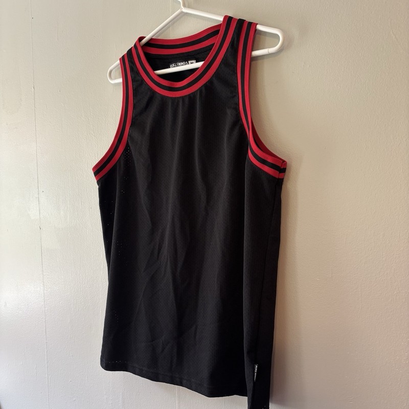 Rebel Minds Mesh Tank Top Men’s Medium Black Red gallery