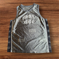 MMA Elite Jersey Tank Top Mens L/XL Gray Black AOP All Over Print Y2K Sleeveless