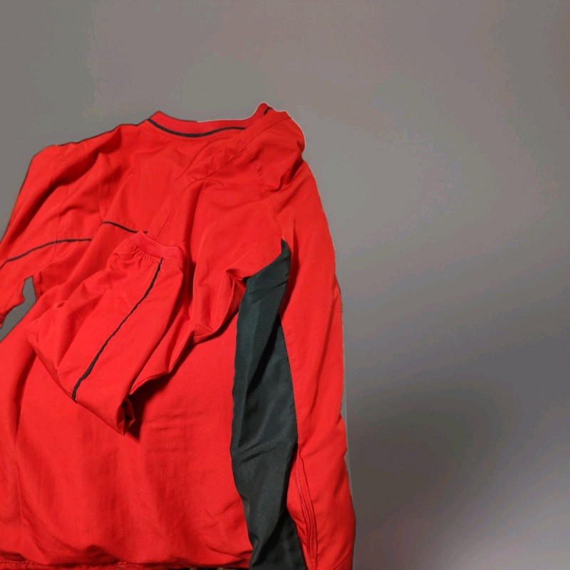 Starter Men’s Red/Black Breathable Mesh V-Neck Long Sleeve Athletic Tee L gallery